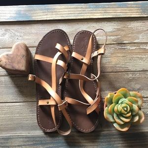 Strappy tan sandals